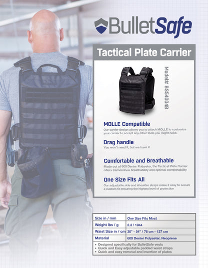 BulletSafe Tactical Plate Carrier Kit with Two Level IV Plates