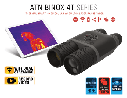 ATN BinoX 4T 384 1.25-5x Smart HD Thermal Binoculars w/ Laser Rangefinder